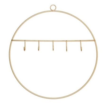 Aro metálico dorado con ganchos. 30 cm diámetro | L'aura Bella
