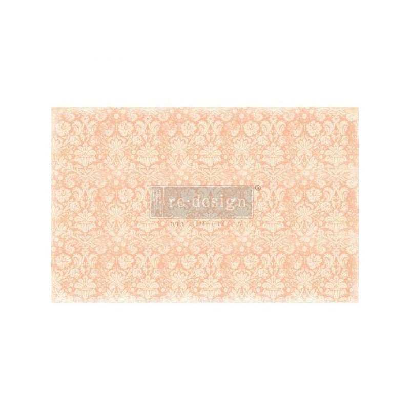 Peach Damask. Decoupage Decor Tissue Paper Redesign | L'aura Bella