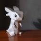 Baby Dragon Blanco. Lámpara de papel 3D. Kit DIY. Papercraft World