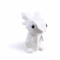 Baby Dragon Blanco. Lámpara de papel 3D DIY Papercraft | L'aura Bella