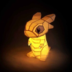 Baby Dragon Blanco. Lámpara de papel 3D DIY Papercraft | L'aura Bella