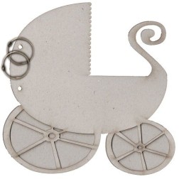 Fabscraps. Álbum. Chipboard. Colección Vintage Baby . DC43002. Álbum con forma de carrito de bebé