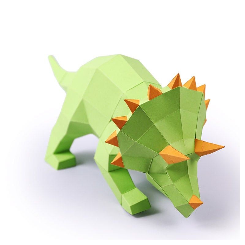Triceratops. Lámpara de papel 3D DIY Papercraft World | L'aura Bella
