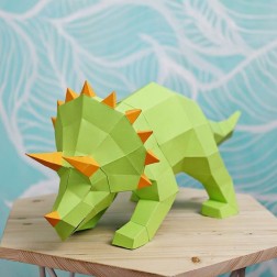 Triceratops. Lámpara de papel 3D DIY Papercraft World | L'aura Bella