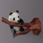 Panda en rama de árbol. Panda and Branch. Wall Art 3D de papel. Kit DIY. Papercraft World