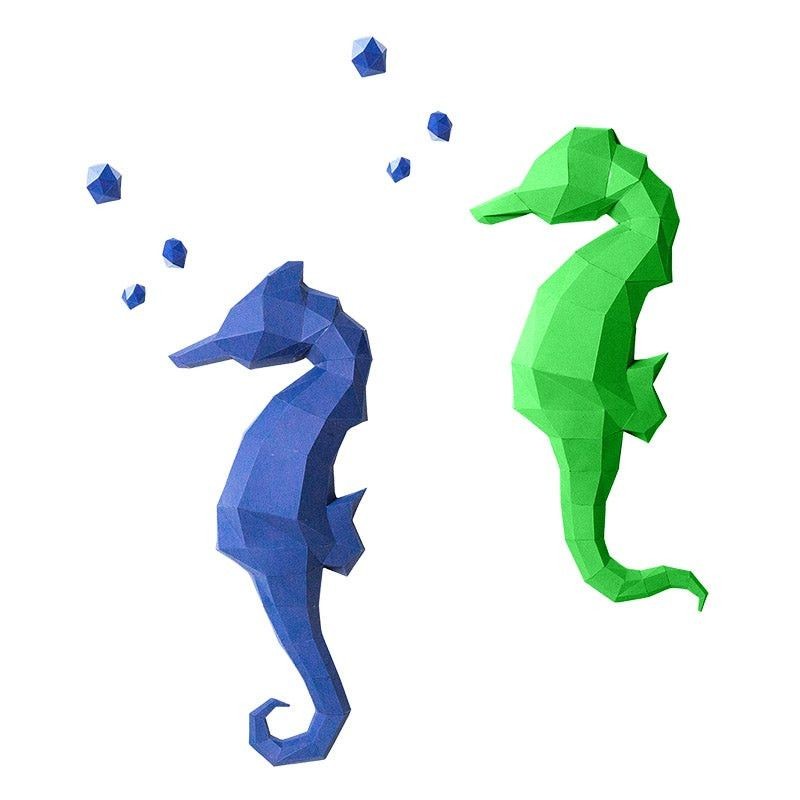 Caballitos de mar. Wall Art 3D Kit DIY Papercraft World | L'aura Bella