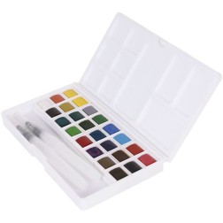 Set de acuarela: 24 colores, paleta, 2 pinceles de agua | L'aura Bella