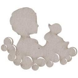 Fabscraps. Chipboard. Colección Vintage Baby . DC43028. Niño con paptito de goma