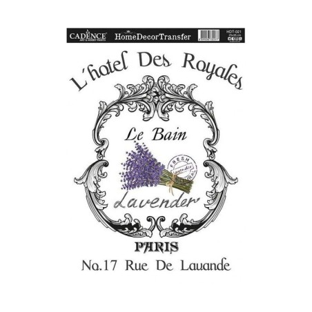 Home Decor Transfer: Hotel des Royales. Cadence. HDT021 | L'aura Bella