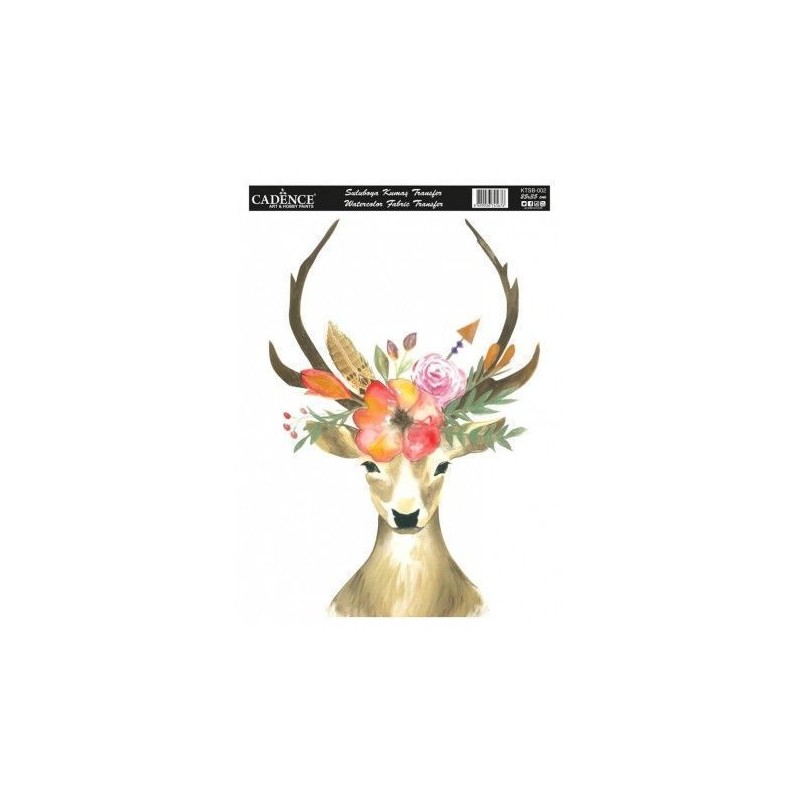 Transfer para TELA: Ciervo acuarela. 25 x 35 cm. Cadence | L'aura Bella