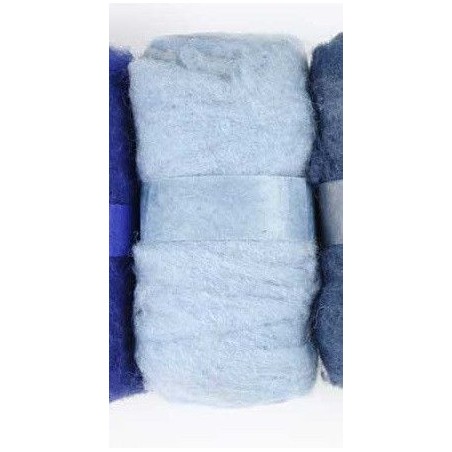 Azul. Lana para fieltrar, cardar. Needle Felting | L'aura Bella