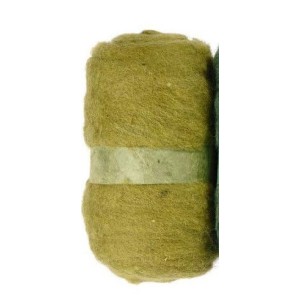 Verde Oliva.Lana para fieltrar, cardar Needle Felting | L'aura Bella