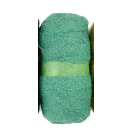 Verde Esmeralda Lana para fieltrar, cardar Needle Felting | L'aura Bella