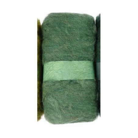 Verde Aguacate Lana para fieltrar, cardar Needle Felting | L'aura Bella