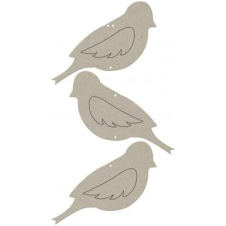 Tres pájaros en un poste (vertical). Marcalibros