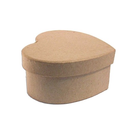 Caja corazón papel maché. 8 x 6.5 x 4 cm.