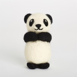 Kit Needle Felting Oso Panda. Kit de manualidades DIY  | L'aura Bella