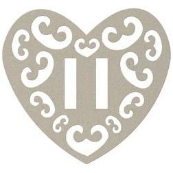 Fabscraps. Chipboard. Colección Classic . DC46008. Hebilla con forma de corazón