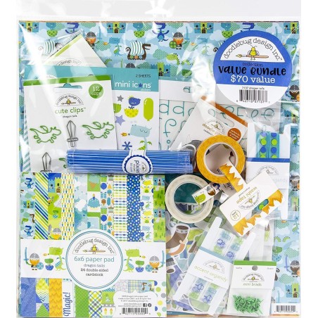 Kit de scrapbooking Dragon Tails. Value bundle Doodlebug Design