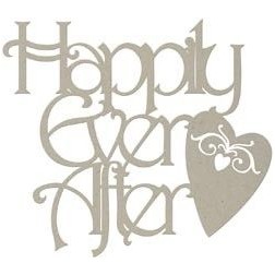 Chipboard. Frase decorativa de cartón: Happily Ever After | L'aura Bella