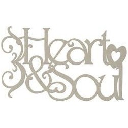 Chipboard. Frase decorativa de cartón: Heart and soul | L'aura Bella