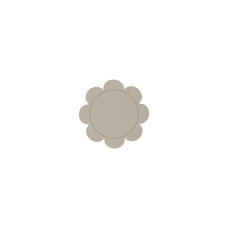 Fabscraps. Chipboard. Colección Organic . DC47003. Placa grande con forma de margarita