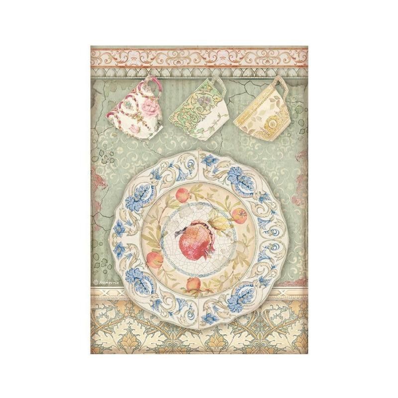 Casa Granada Vajilla Papel arroz A4 Stamperia DFSA4657 | L'aura Bella