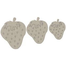 Fabscraps. Chipboard. Colección Organic . DC47007. Fresas (3pzs.)