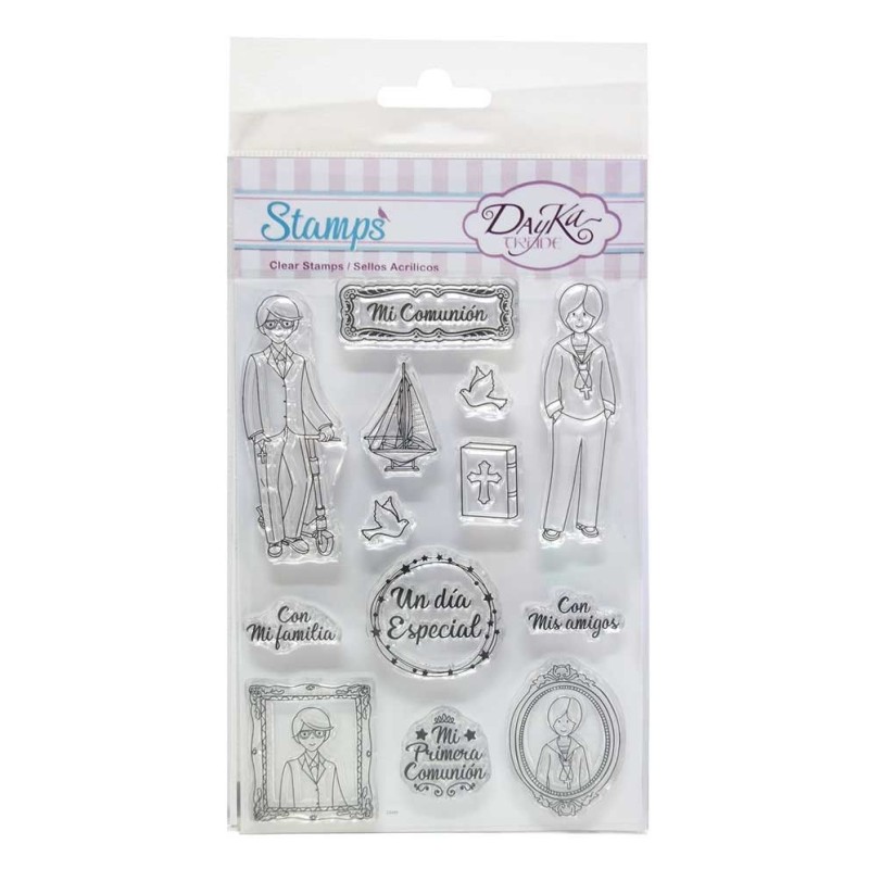 Pack 13 sellos acrílicos Mi Comunión niño. Dayka Trade | L'aura Bella