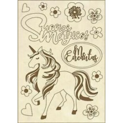 Wooden shapes Unicornio. Johanna Rivero. Stamperia | L'aura Bella