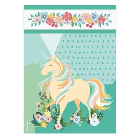 Unicornio. Papel arroz A4 Stamperia Rivero DFSA4420 | L'aura Bella