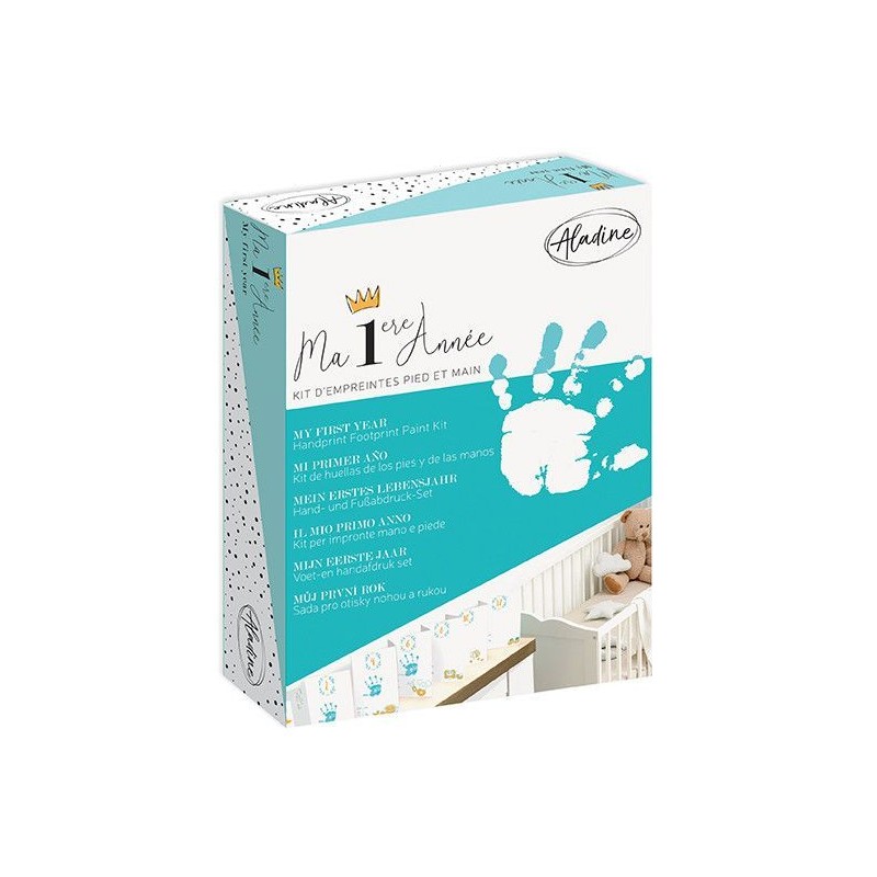 Kit de Huellas: Mi primer año, azul. Aladine | L'aura Bella
