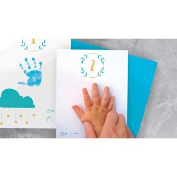 Kit de Huellas: Mi primer año, azul. Aladine | L'aura Bella