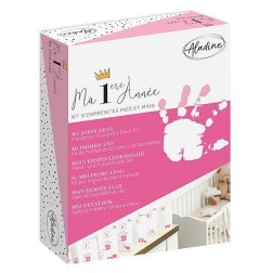 Kit de Huellas: Mi primer año, rosa. Aladine | L'aura Bella