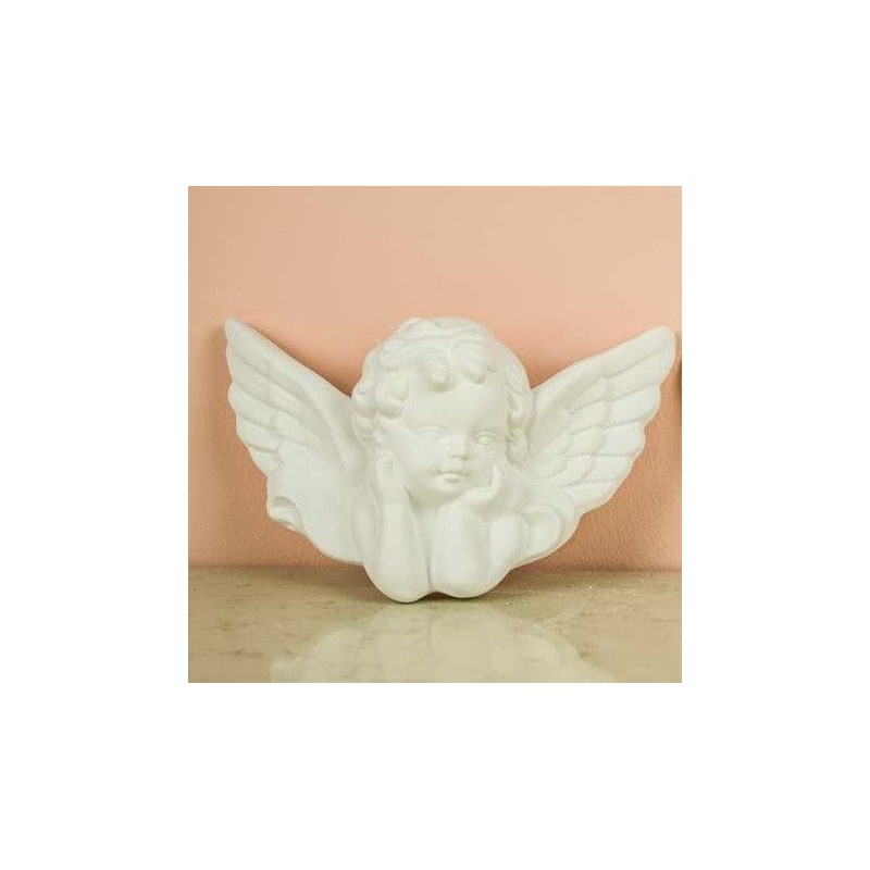 Ángel con la cabeza apoyada sobre manos. Escayola 20 cm | L'aura Bella