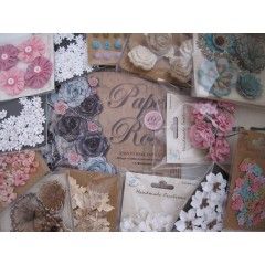 Flores, perlas y otras decoraciones para scrapbooking  | L'aura Bella